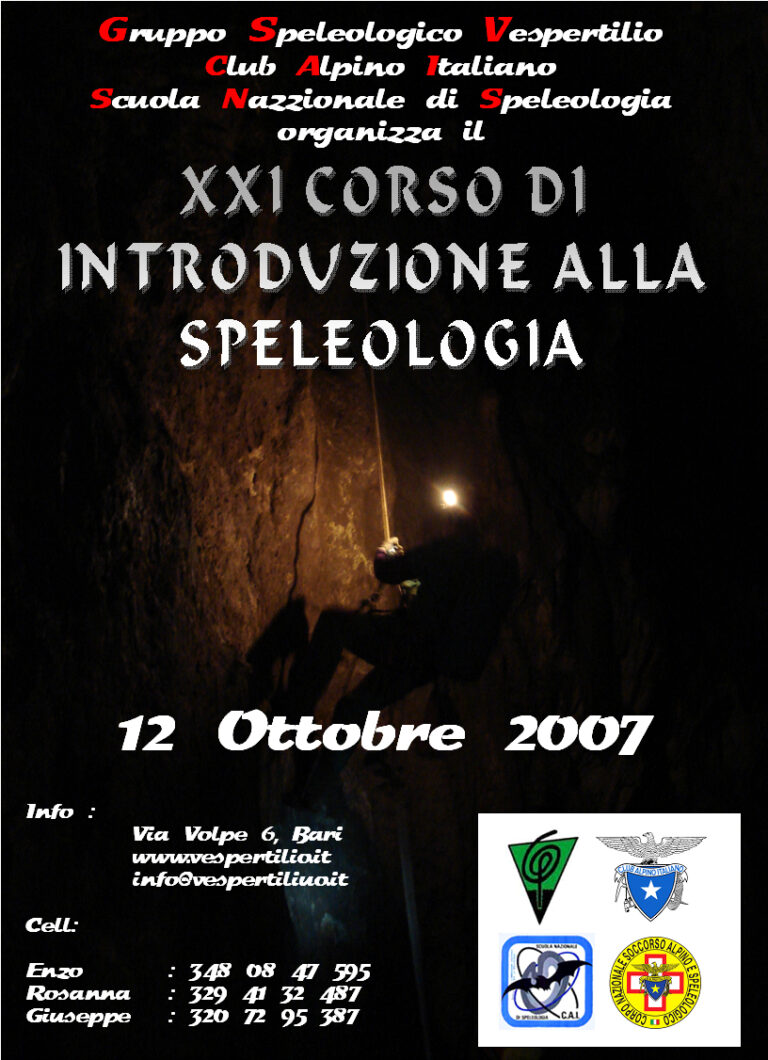 XXI Corso di Introduzione alla Speleologia 2007