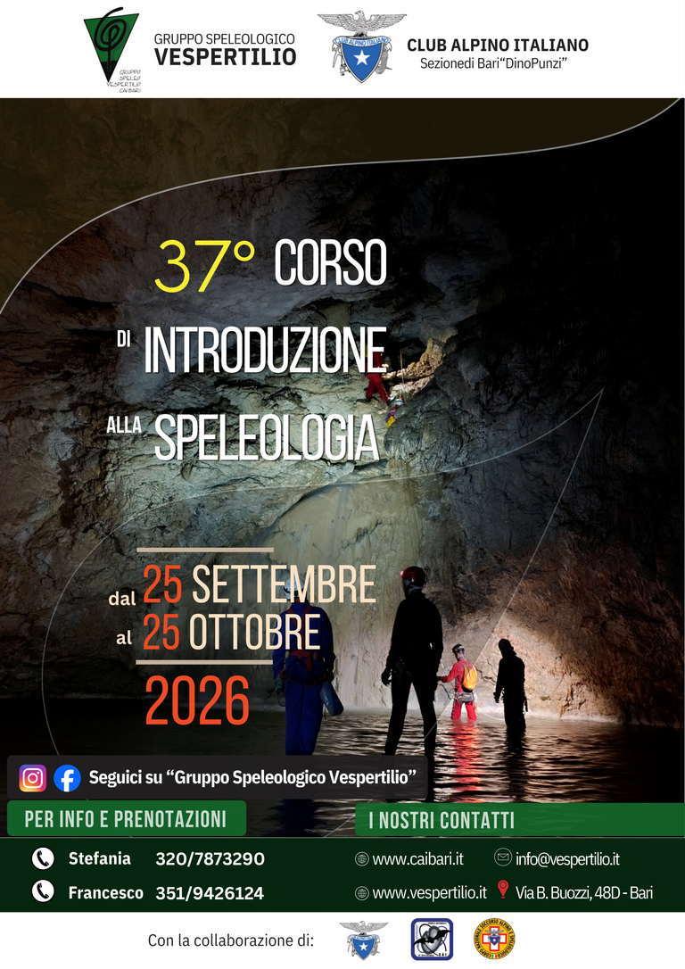 XXXVII Corso di Introduzione alla Speleologia 2026